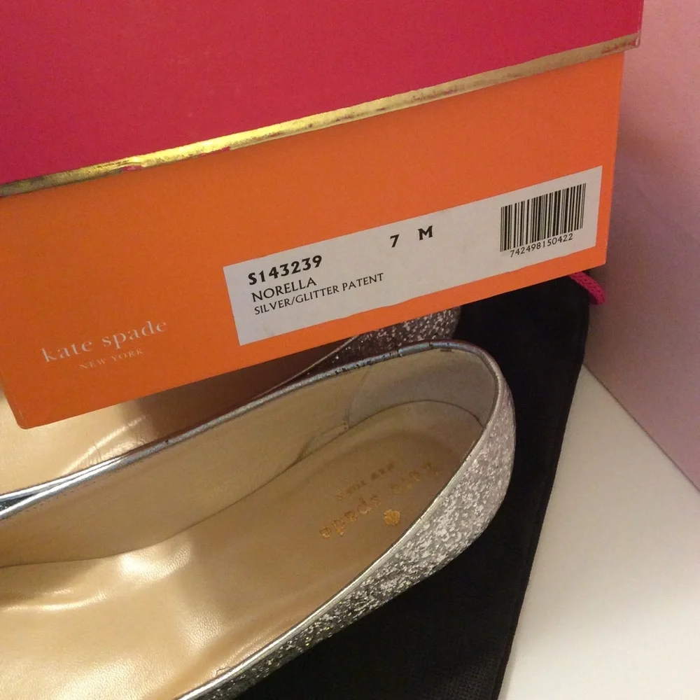 RARE Kate spade Norella Crystal buckle glitter flat